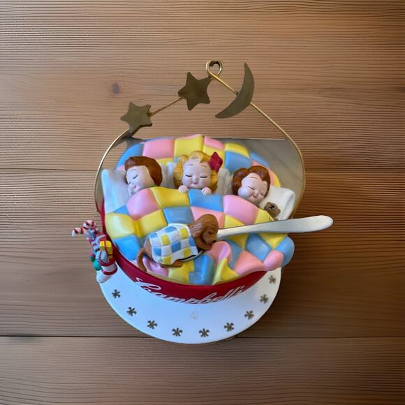 VTG Campbells Soup Kids Collectible 1993 Christmas Ornament Sleeping In Bowl Dog - Picture 2 of 7